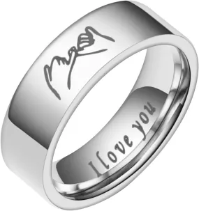Stainless Steel Wedding Bands for Couples Statement Anniversary Promise Ring Minimalist Stackable Knuckle Rings