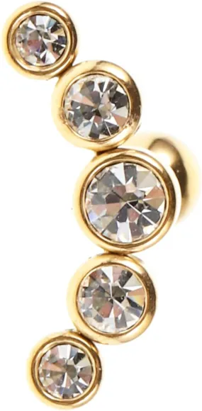 Stylish Czech Diamond Earrings Gold Piercing Stud Earrings for Women Back Ear Hook Stainless Steel Minimalist Fashion Jewelry