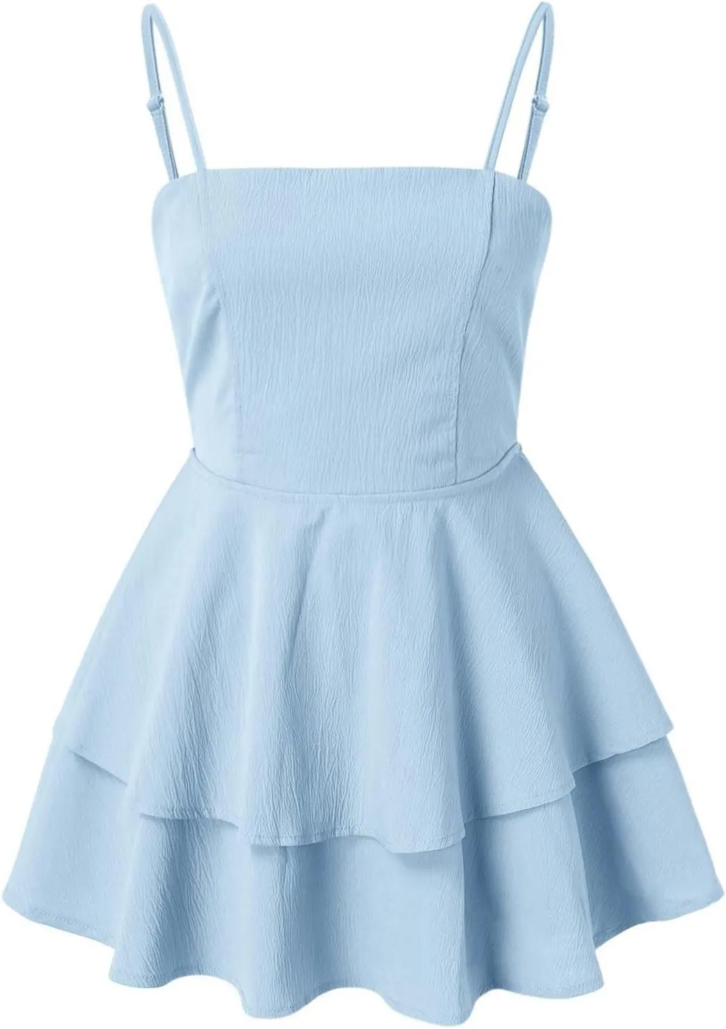Summer Strapless Mini Dress Sleeveless Tube Dress Tiered Flowy A Line Beach Tube Top Dresses for Women 2025