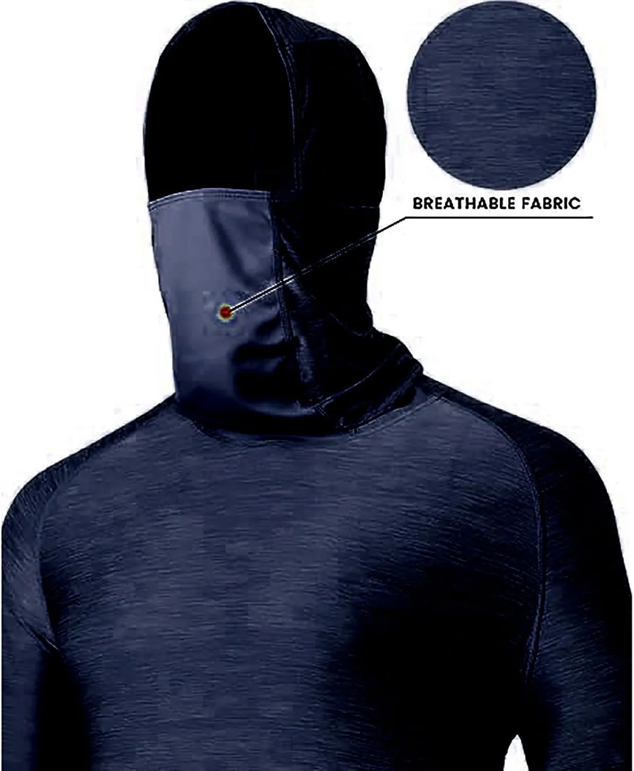 Sun Hoodies for Men Solid Long Sleeve Hooded Sweatshirts Pullover Tops Lightweight Rash Guard Fishing Hiking Shirts
