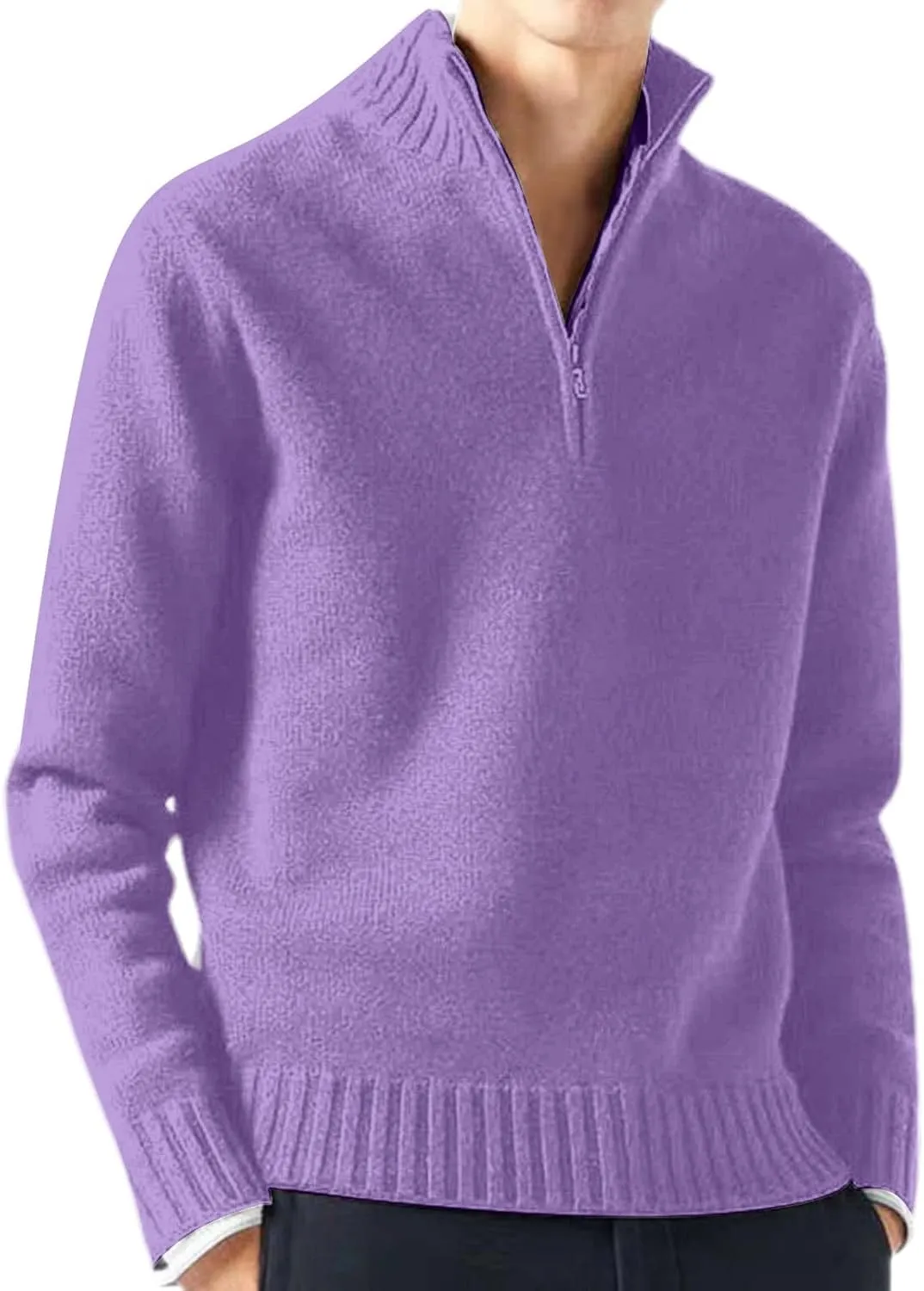Sweaters for Men, Men's Crewneck Sweater Soft Casual Sweaters for Men Solid Color Classic Pullover Sweaters Sweatshirt