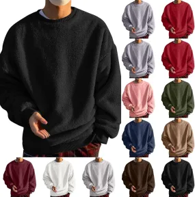 Sweaters for Men, Men's Crewneck Sweater Soft Casual Sweaters for Men Solid Color Classic Pullover Sweaters Sweatshirt