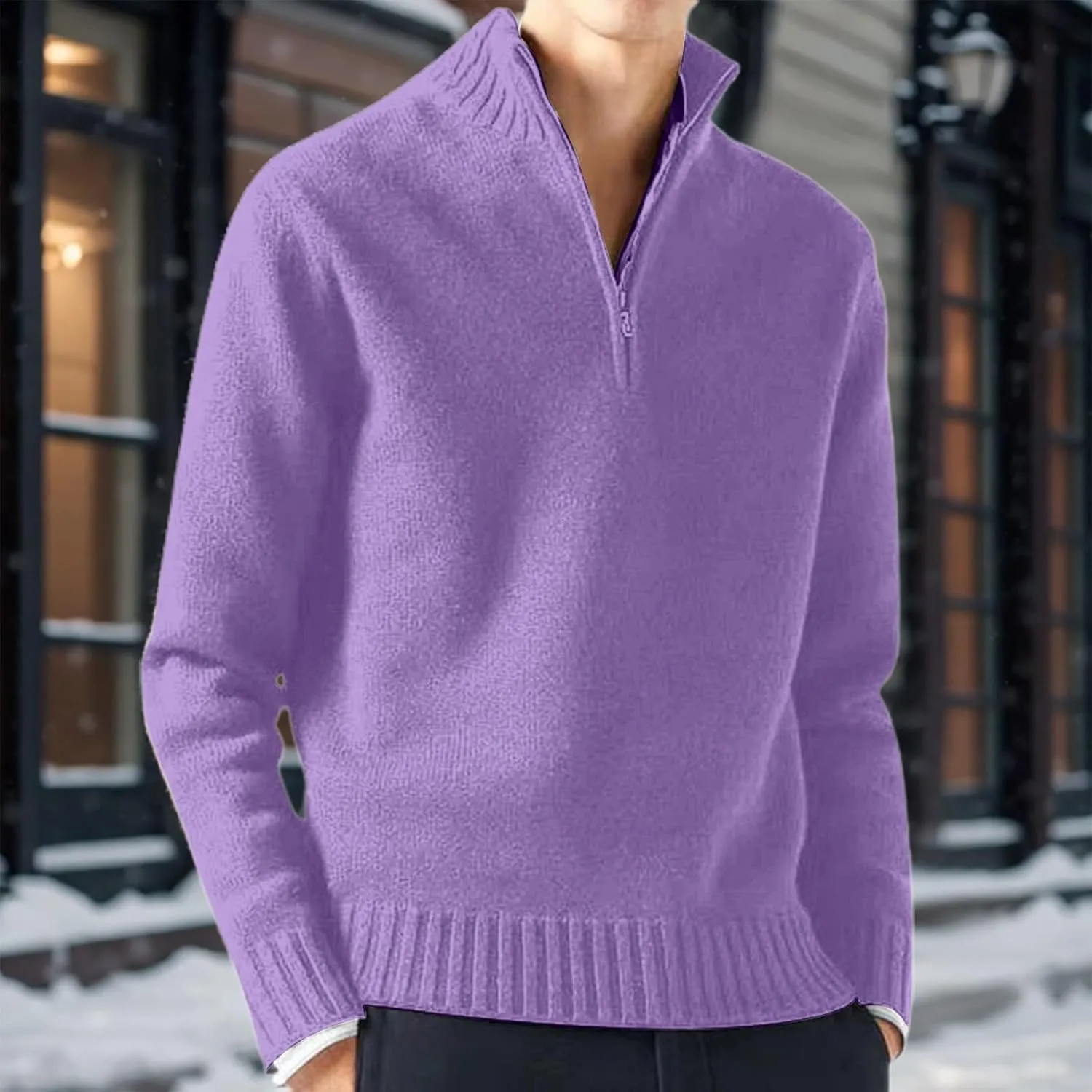 Sweaters for Men, Men's Crewneck Sweater Soft Casual Sweaters for Men Solid Color Classic Pullover Sweaters Sweatshirt