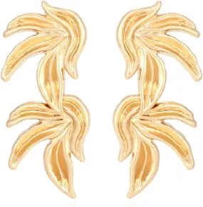 Tree Leaf Earrings for Women, Plant Leaf Statement Earrings, Golden Leaf Dangle Earrings Hypoallergenic, Bohemian Silver Leaf Drop Earrings, Cute Flower Leaf Earrings Studs, Leaf Plant Jewelry