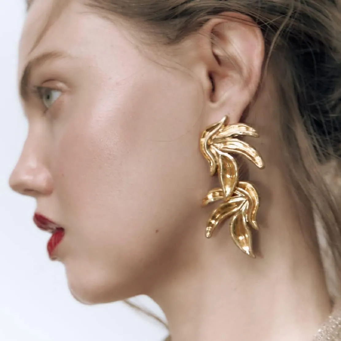 Tree Leaf Earrings for Women, Plant Leaf Statement Earrings, Golden Leaf Dangle Earrings Hypoallergenic, Bohemian Silver Leaf Drop Earrings, Cute Flower Leaf Earrings Studs, Leaf Plant Jewelry