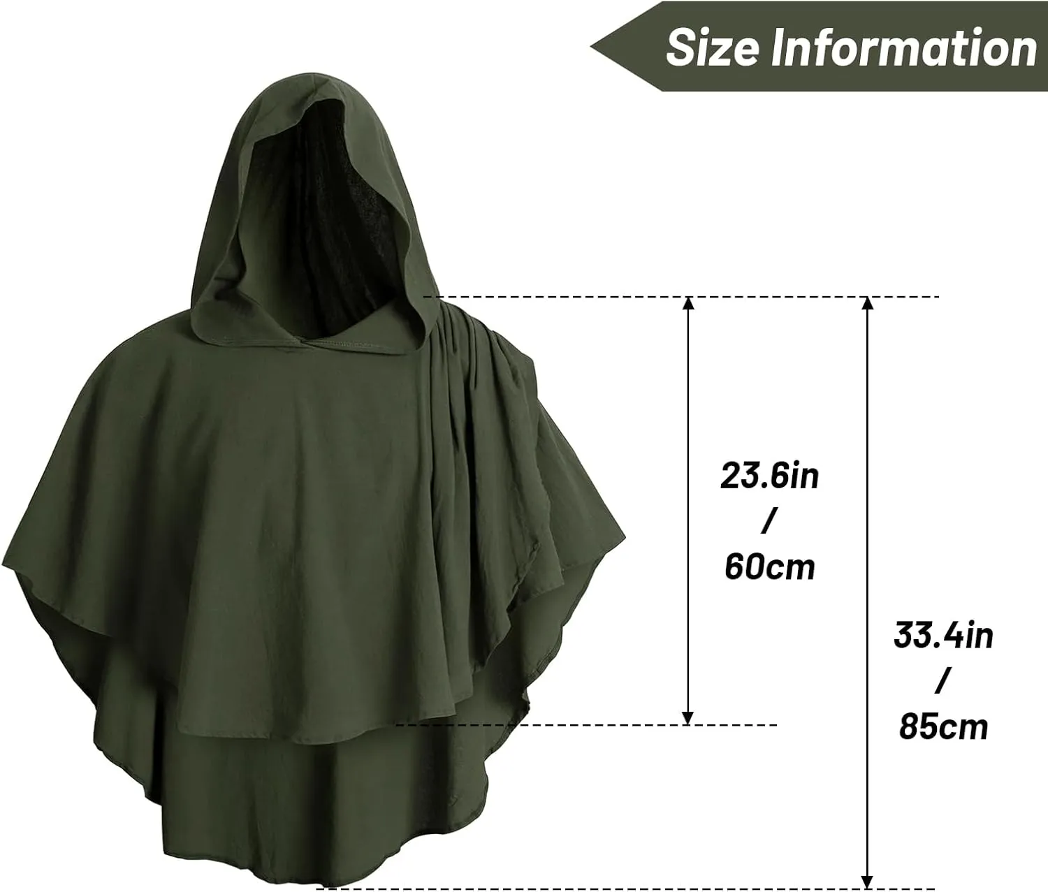 UQJE Medieval Hooded Cowl Post Apocalyptic Shawl Scarf Shaman Cowl Renaissance Hooded Shawl