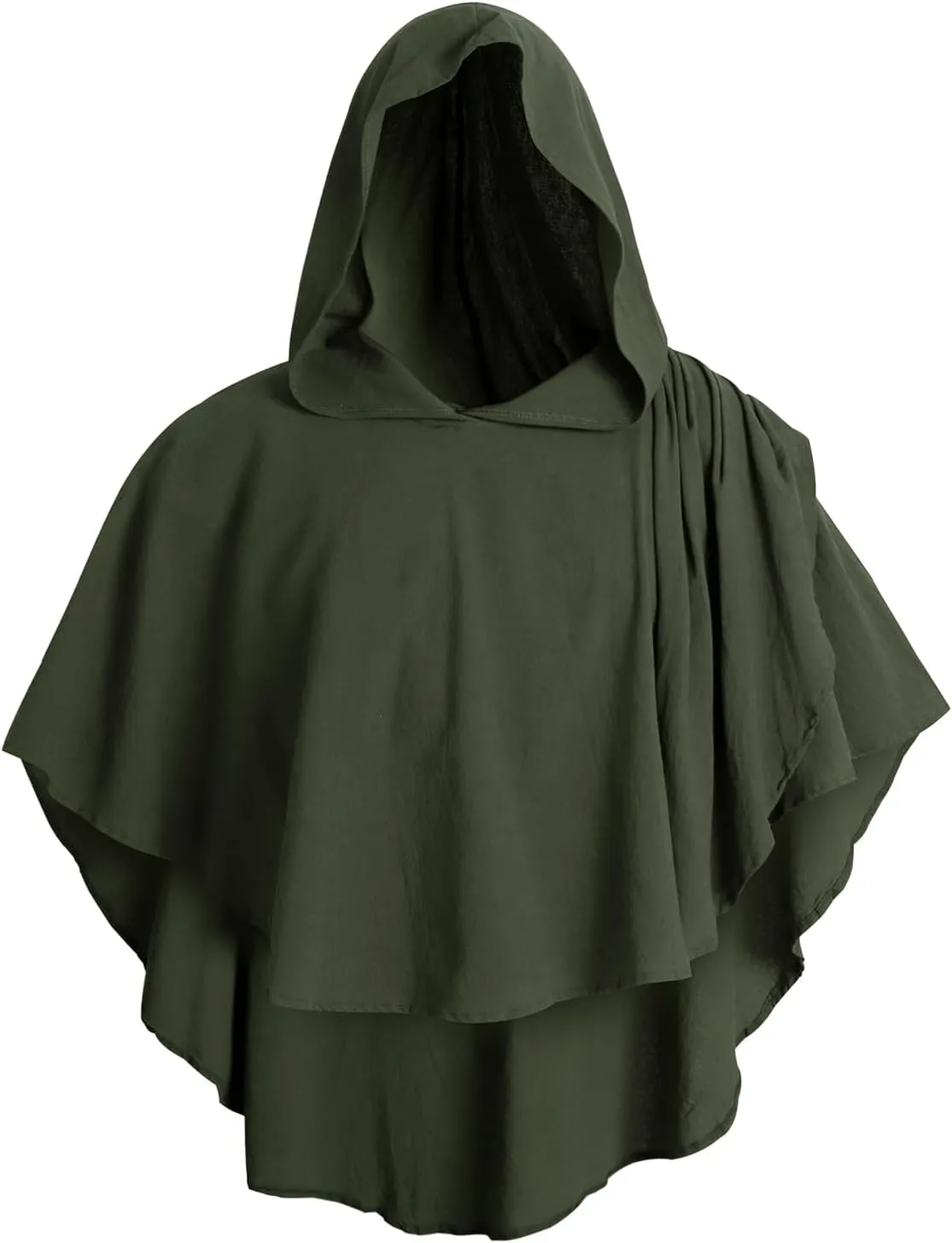 UQJE Medieval Hooded Cowl Post Apocalyptic Shawl Scarf Shaman Cowl Renaissance Hooded Shawl