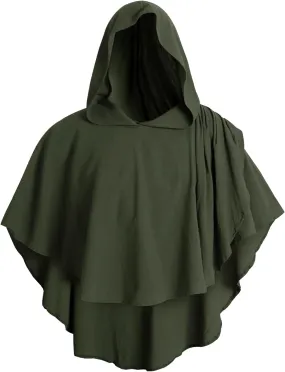 UQJE Medieval Hooded Cowl Post Apocalyptic Shawl Scarf Shaman Cowl Renaissance Hooded Shawl