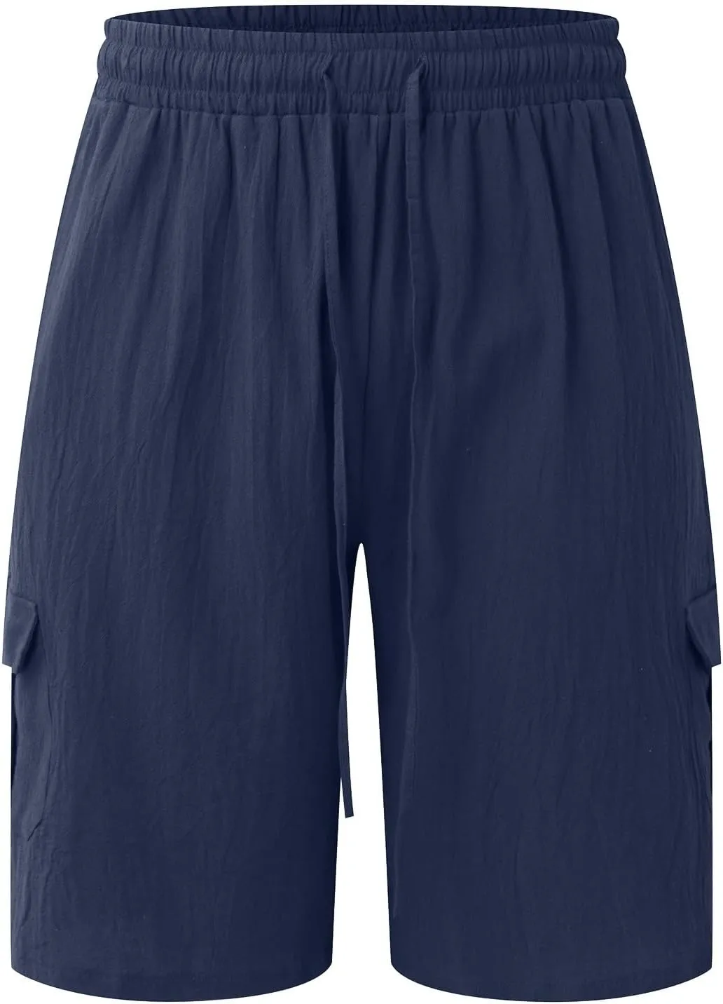 Vickyleb Men's Cotton Shorts 7 Inch Inseam Stretch Drawstring Golf Shorts Lightweight Casual Outdoor Work Shorts