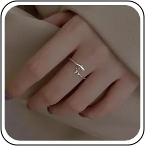 Vintage Dolphin Rings Silver Dolphin Finger Rings Adjustable Open Wrap Rings Dolphin Open Band Rings Small Dolphin Knuckle Ring Minimalist Rings