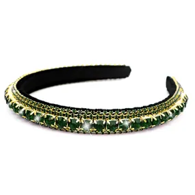 Wecoe Green Rhinestone Headband - Shine Bright Like a Diamond - Perfect for Weddings, Homecoming Prom, Birthday, Parties, and Daily Wear - Great Gift for Women and Girls!