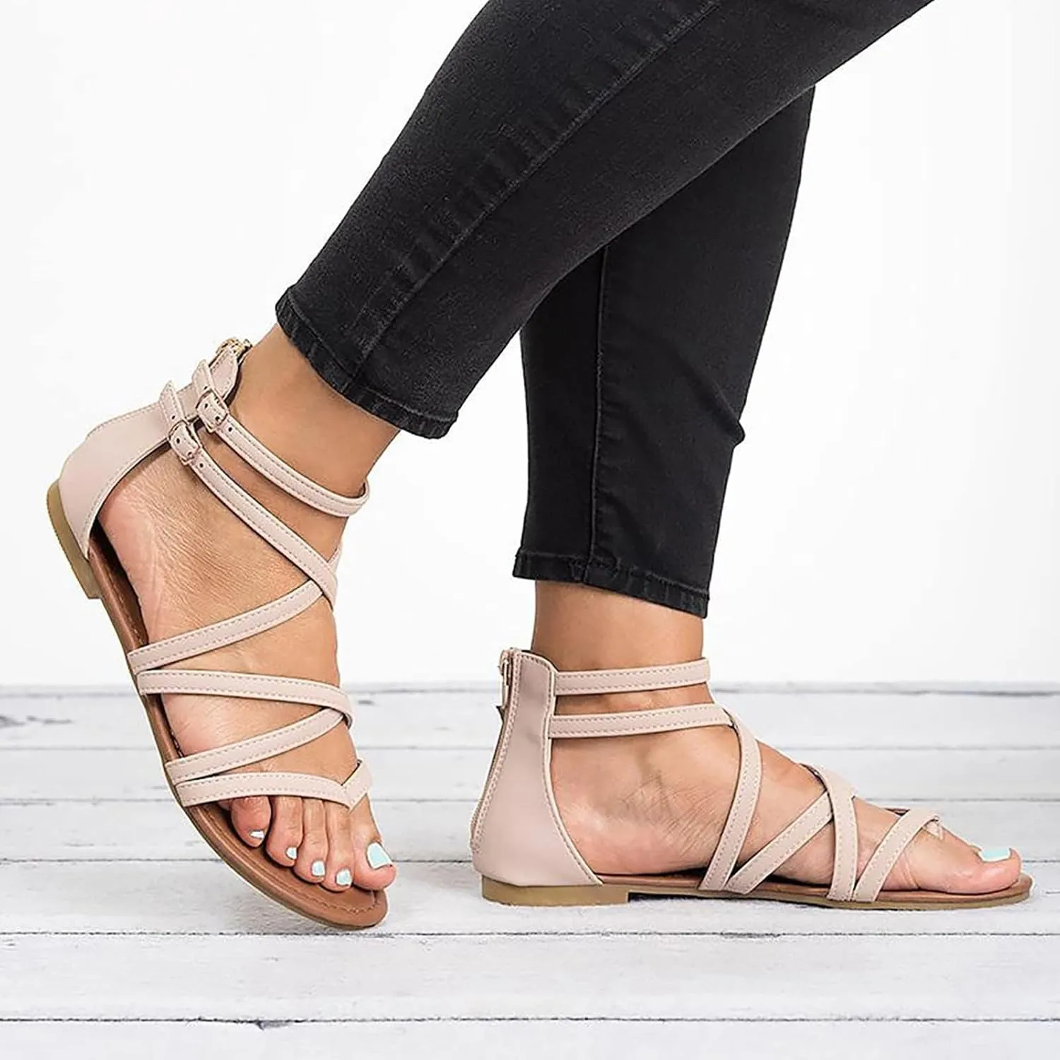 Wedges Sandals for Women Dressy 2025, Open Toe Cutout Zipper Chunky Heeled New Hollow Fish Mouth Slip on Summer Beach Boho Outdoor Shoes Comfy Orthotic Peep Comfortable Black Sandals