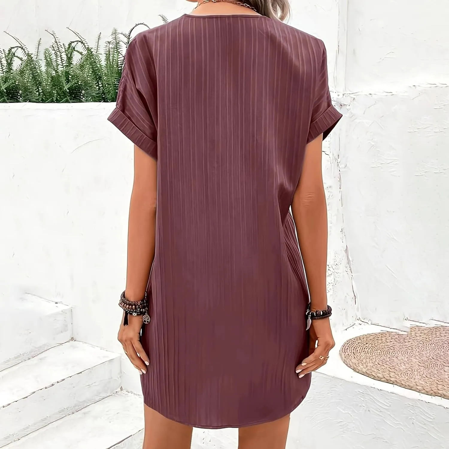 Womens 2025 Button Down Summer Dress Spring Flutter Sleeve Cotton Linen Dress Plus Size Beach A Line Casual Dress