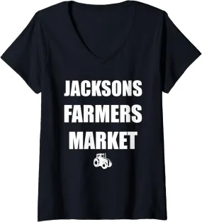 Womens Best Farmers Organic Market V-Neck T-Shirt