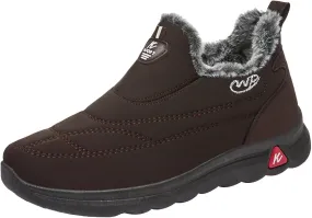 Womens Booties and Ankle Boots Plush Lined Cushion Sneakers Non Slip Cotton Boots Slip On Snow Boots Hiking Boots