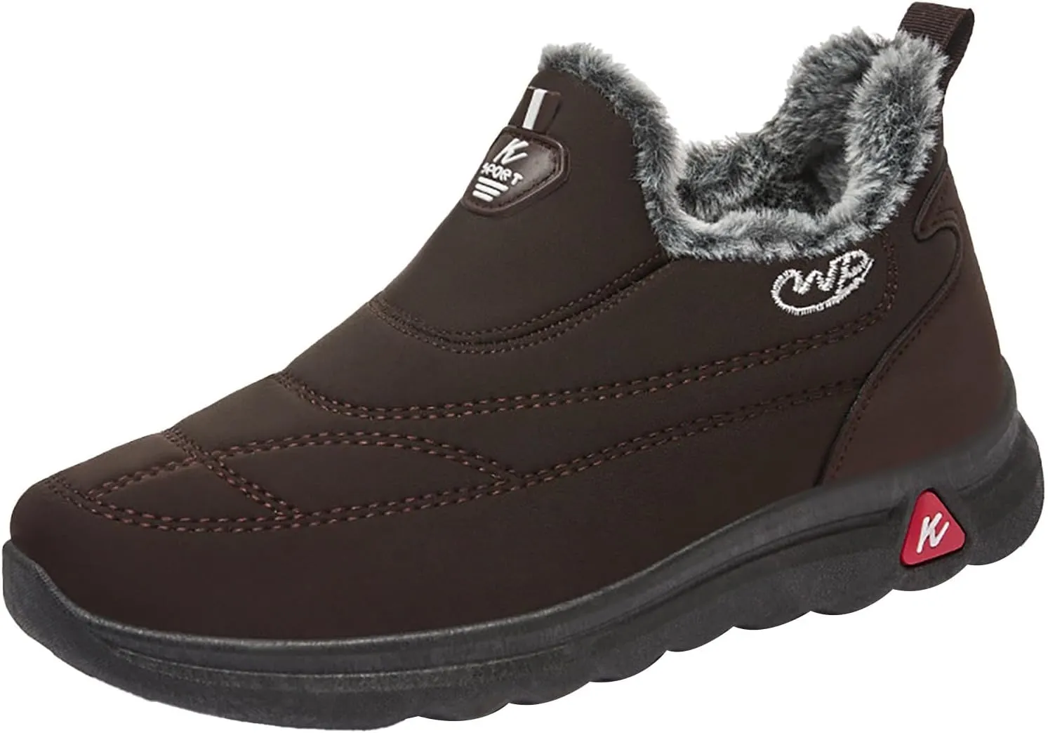 Womens Booties and Ankle Boots Plush Lined Cushion Sneakers Non Slip Cotton Boots Slip On Snow Boots Hiking Boots