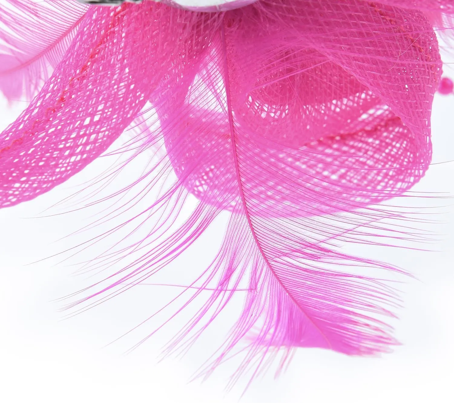 Women's Fascinator Feather Flower Pin Brooch Corsage Bridal Hairband Derby Hat Cocktail Party Wedding(Rose-F)