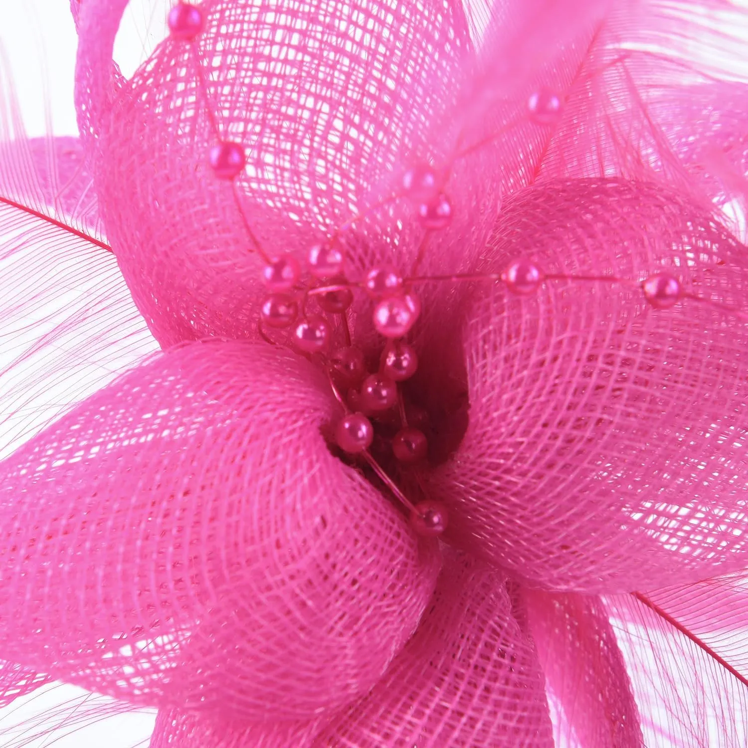 Women's Fascinator Feather Flower Pin Brooch Corsage Bridal Hairband Derby Hat Cocktail Party Wedding(Rose-F)