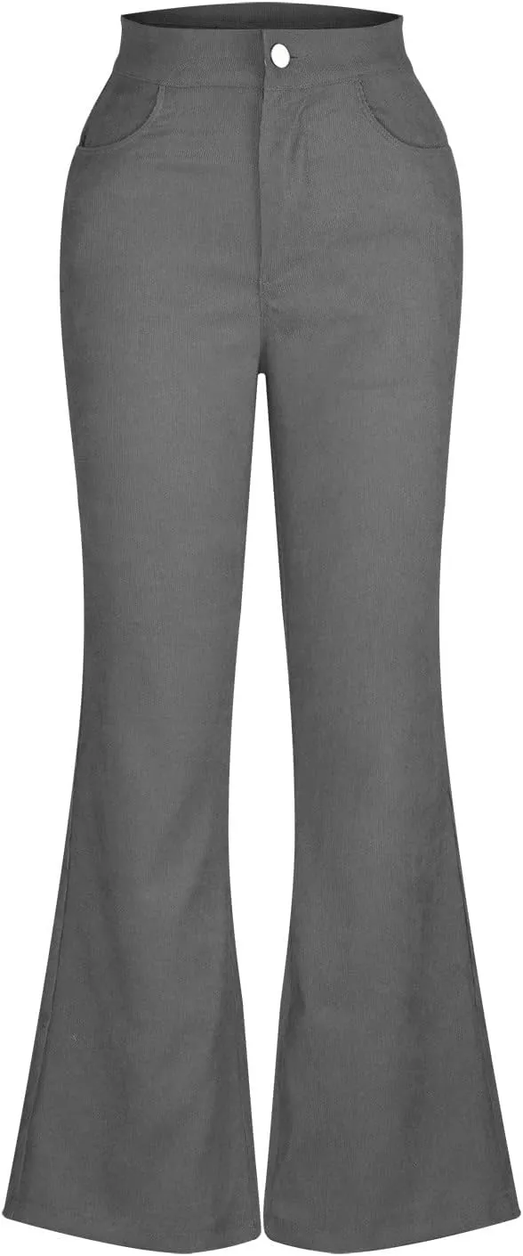Womens Flare Jeans High Waist Stretchy Bell Bottom Denim Pants Fitted Wide Leg Jeans Girls Trousers Streetwear