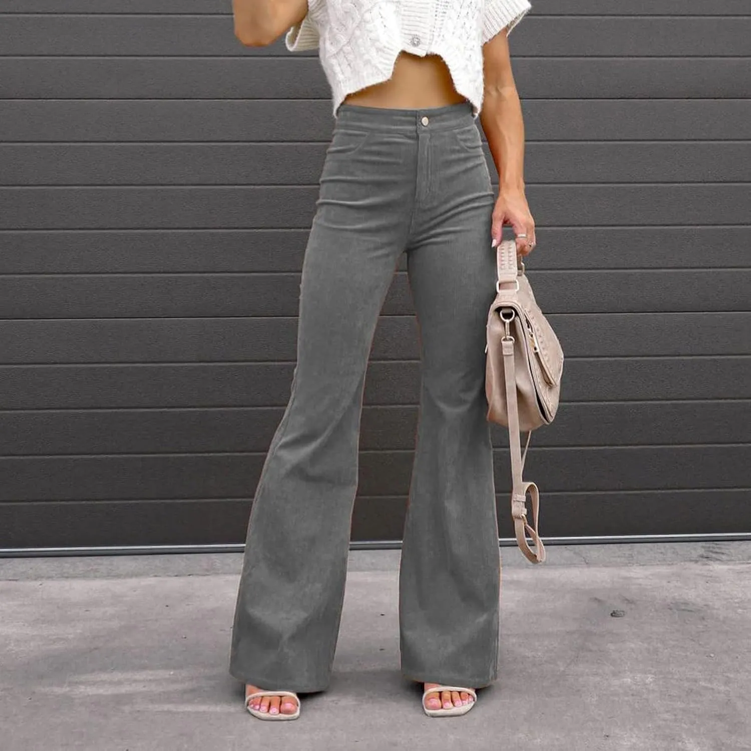 Womens Flare Jeans High Waist Stretchy Bell Bottom Denim Pants Fitted Wide Leg Jeans Girls Trousers Streetwear