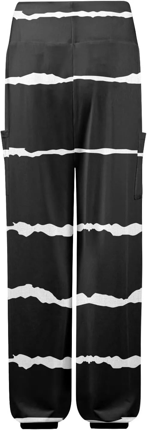 Women's Harem Pants, Hippie Palazzo Pants Boho Joggers High Waist Drawstring Trousers Flowy Clothes Pant with Pockets E0
