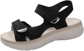Womens Hiking Sandals Open Toe Non Slip Work Shoes Platform Wedges Low Heel Comfortable Walking Shoes Casual Sandals for Summer Beach Ladies Lightweight Shoe 2025 Fashion