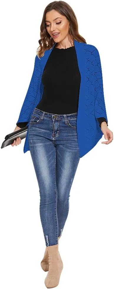 Women's Kimono Batwing Cable Knitted Slouchy Oversized Wrap Cardigan Shawl Sweater