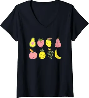 Womens Organic Fruit V-Neck T-Shirt