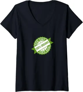 Womens ORGANIC NON GMO V-Neck T-Shirt