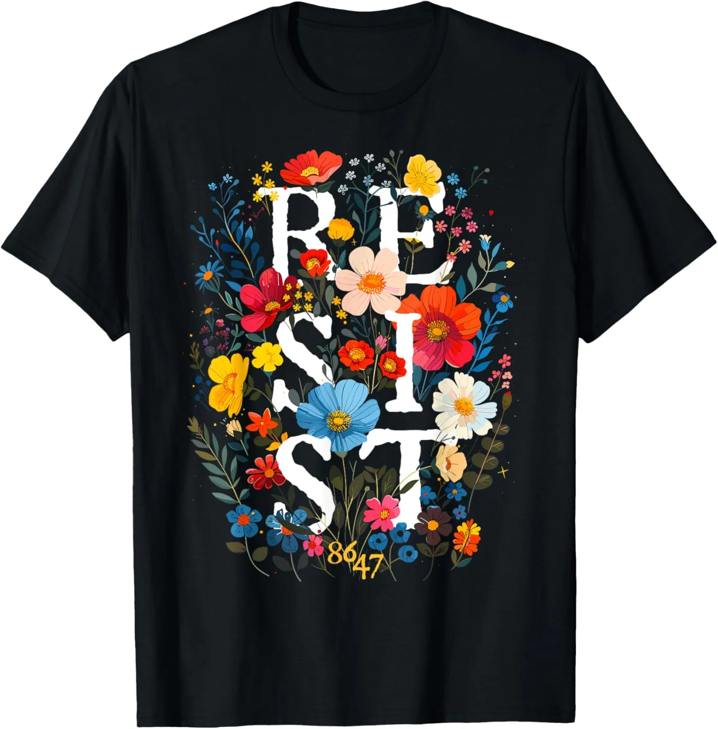 Womens Resist Floral Boho Style Trendy T-Shirt