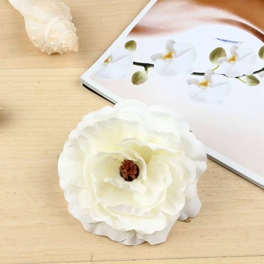 Womens Rose Flower Hair Clip Flower Brooch for Bridal Headpiece,Flamenco Dancer (Camellia 12Pcs)