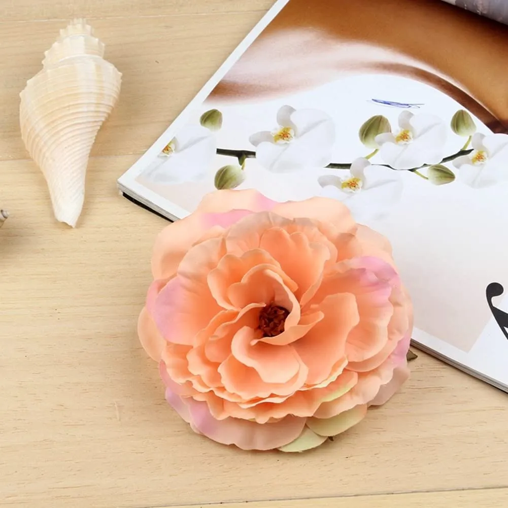 Womens Rose Flower Hair Clip Flower Brooch for Bridal Headpiece,Flamenco Dancer (Camellia 12Pcs)