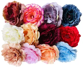 Womens Rose Flower Hair Clip Flower Brooch for Bridal Headpiece,Flamenco Dancer (Camellia 12Pcs)