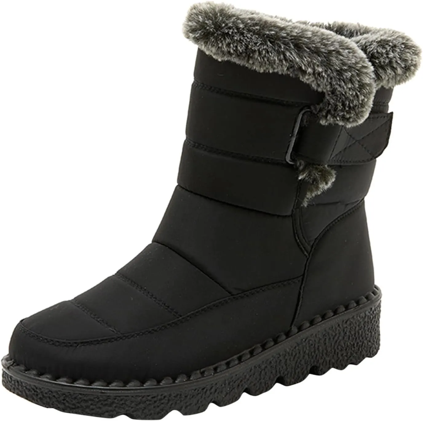 Women's Snow Boots Ankle Snow Boots Size 9 Wide for Women Winter Boots for Women Slip ons Black Leather Winter Boots for Women Womens Tall Winter Boots