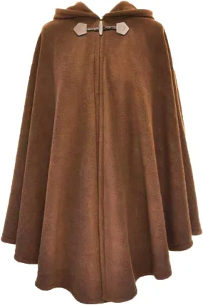 Womens Vintage Wool Poncho Horn Button Coat Hooded Cloak Shawls Wraps Open Front Cape Warm Sweater Cadigan Fall Winter