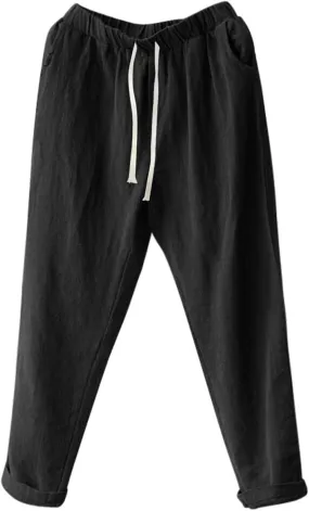 Women'sCasual Wide Leg Pants Plus Size Women Pants Baggy Loose Trousers Casual Lady Wide Leg Casual Palazzo Pants