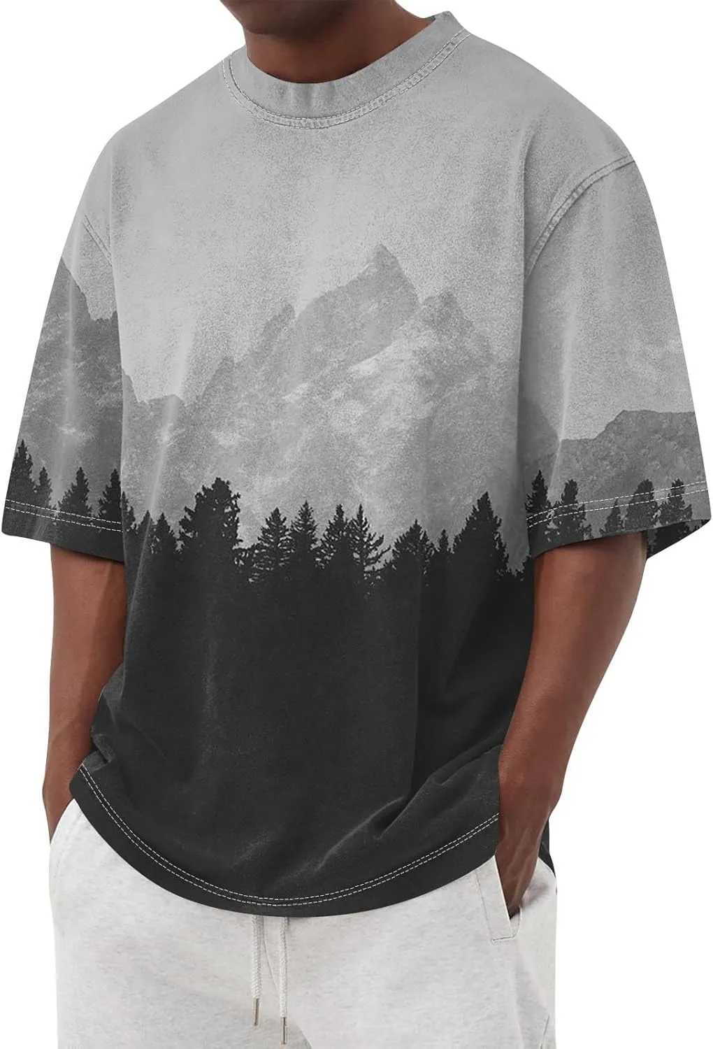 Ymosrh Men's Fashion T-Shirts Graphic Tees Casual Summer Short Sleeve Printed T Shirt Tee Tops, S-4XL