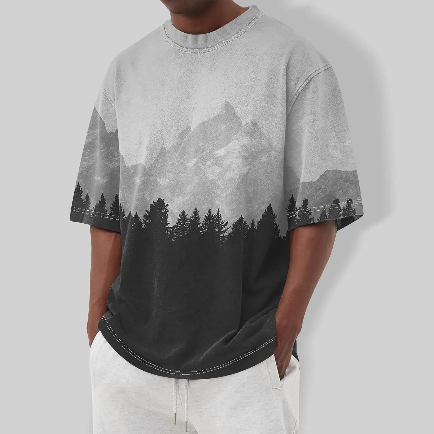 Ymosrh Men's Fashion T-Shirts Graphic Tees Casual Summer Short Sleeve Printed T Shirt Tee Tops, S-4XL