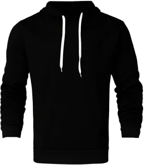 ZEFOTIM Casual Big and Tall Hoodies for Men Soild Color Plus Size Sweatshirt Sports Baggy Long Sleeve Drawstring Hoodie